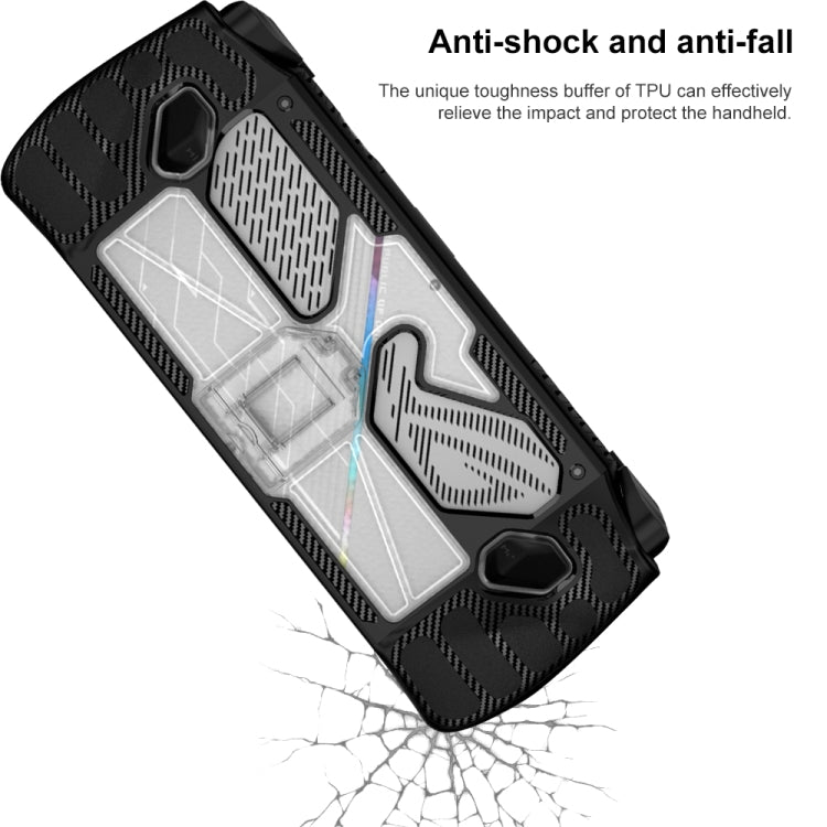 For ASUS Rog Ally Game Console PC+TPU Protective Case Cover With Bracket(White+Transparent) - Cases by PMC Jewellery | Online Shopping South Africa | PMC Jewellery | Buy Now Pay Later Mobicred