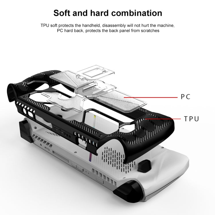 For ASUS Rog Ally Game Console PC+TPU Protective Case Cover With Bracket(White+Transparent) - Cases by PMC Jewellery | Online Shopping South Africa | PMC Jewellery | Buy Now Pay Later Mobicred
