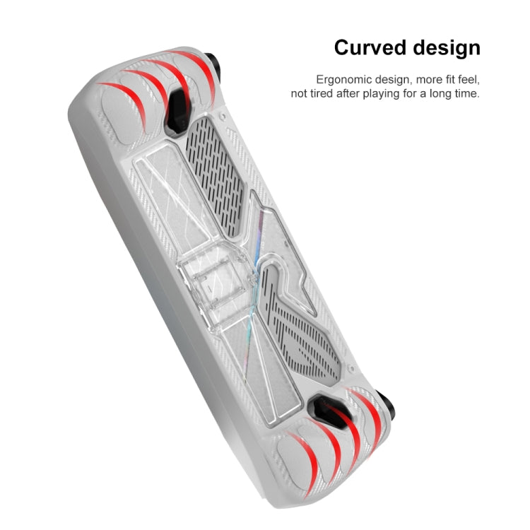 For ASUS Rog Ally Game Console PC+TPU Protective Case Cover With Bracket(White+Transparent) - Cases by PMC Jewellery | Online Shopping South Africa | PMC Jewellery | Buy Now Pay Later Mobicred
