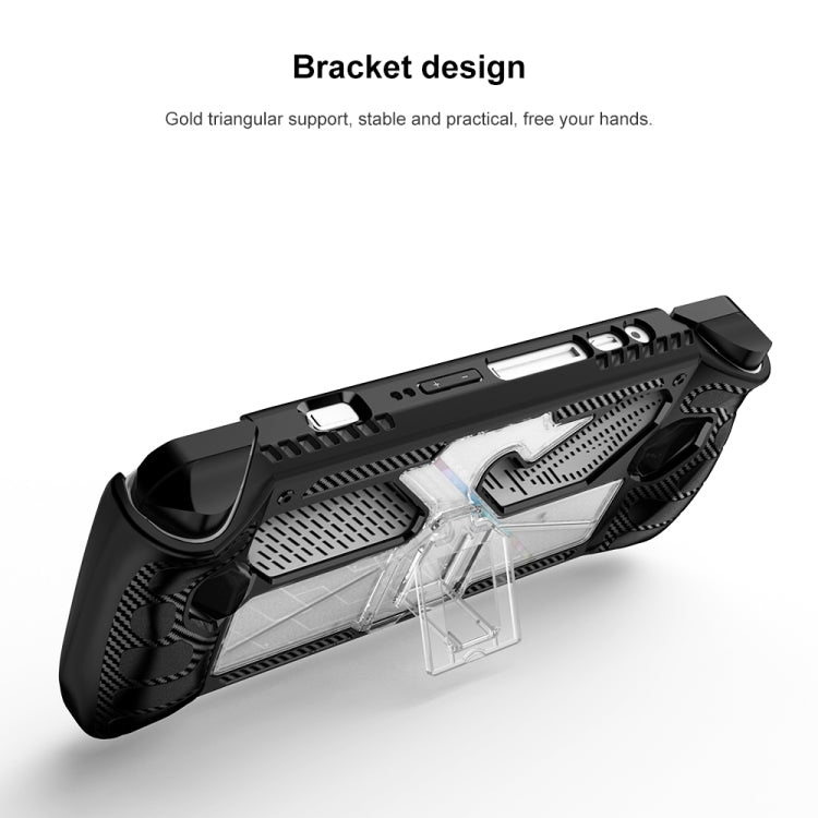 For ASUS Rog Ally Game Console PC+TPU Protective Case Cover With Bracket(White+Transparent) - Cases by PMC Jewellery | Online Shopping South Africa | PMC Jewellery | Buy Now Pay Later Mobicred