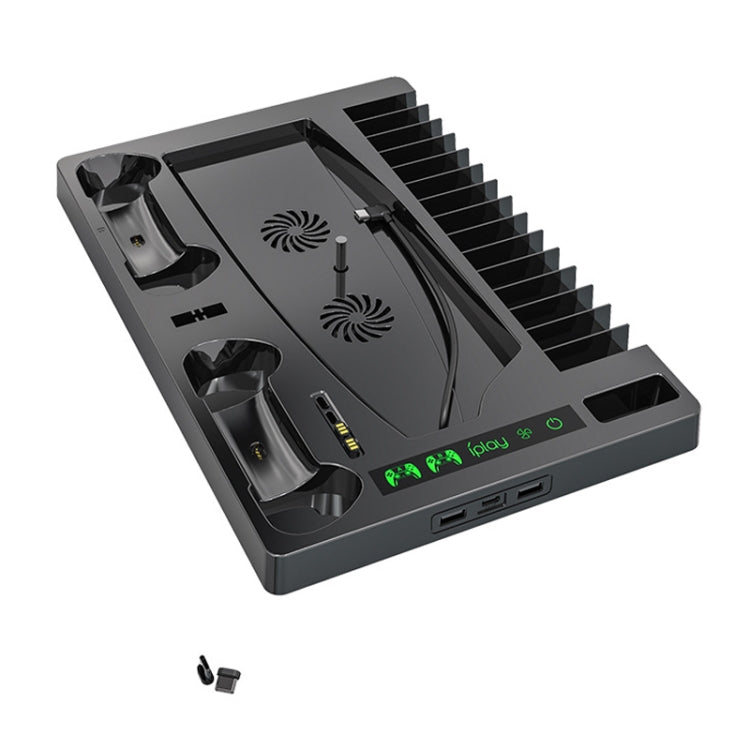 iplay for PS5 Game Console Cooling Fan Base Charging Stand with Disc Holder(Black) - free shipping - PMC Jewellery - Order now!