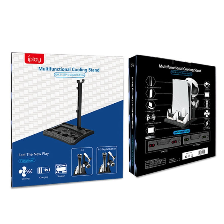 iplay HBP-270 For Sony PS5 Multifunctional Host Heat Dissipation Charging Base with Storage Rack(Black) - free shipping - PMC TechLife - Order now!