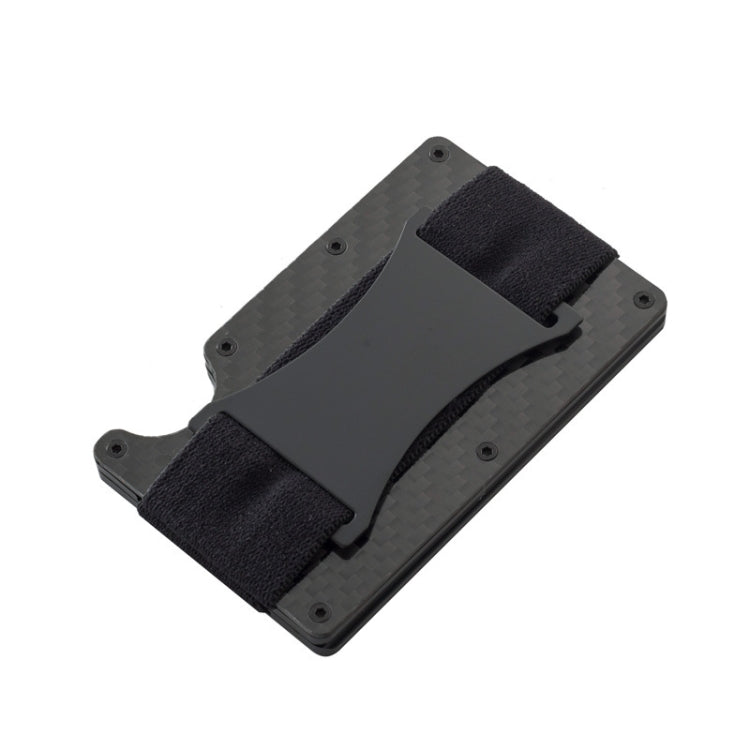 RFID Carbon Fiber Metal Card Holder Multifunctional Anti-theft Credit Card Box(Black)