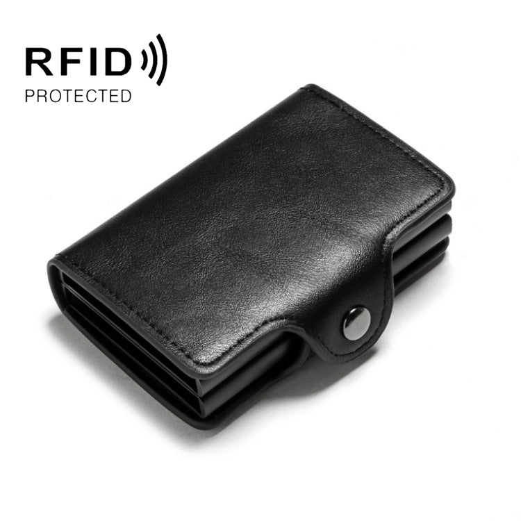 Automatic Pop-up Card Holder Metal Card Box RFID Credit Card Bank Card Box Wallet(Black) - free shipping - PMC Jewellery - Order now!