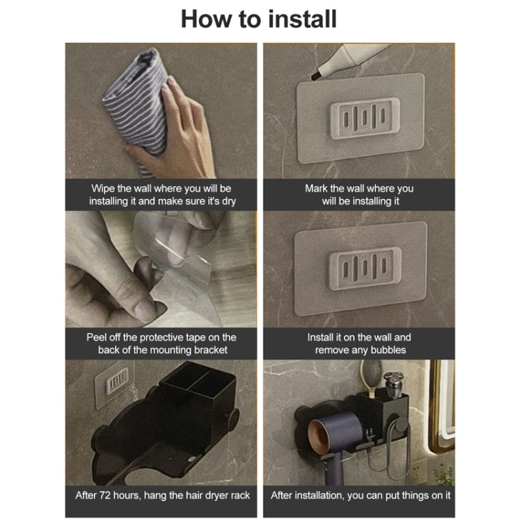 For Dyson Hair Dryer Wall-Mounted Holder Bathroom Shelf Storage Rack, Style: Upgrade Gray - free shipping - PMC TechLife - Order now!