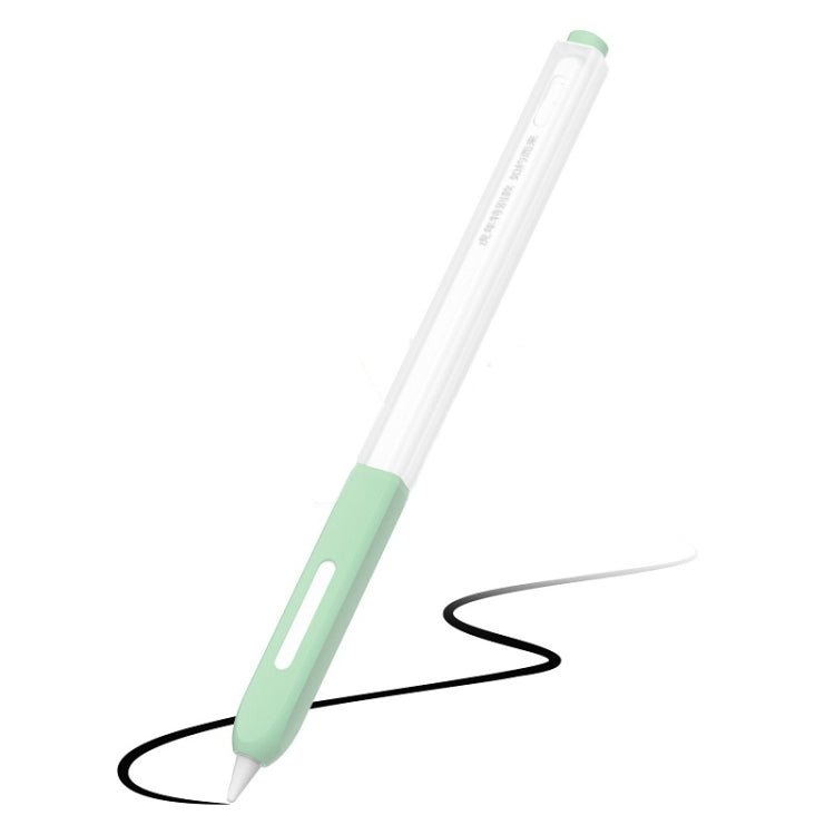For Apple Pencil 2 Non-Slip Anti-Fall Translucent Segmented Pen Case(Green Cyan)