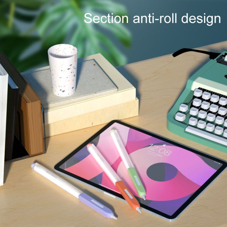 For Apple Pencil 2 Non-Slip Anti-Fall Translucent Segmented Pen Case(Lavender Purple) - Pencil Accessories by PMC TechLife | Online Shopping South Africa | PMC TechLife