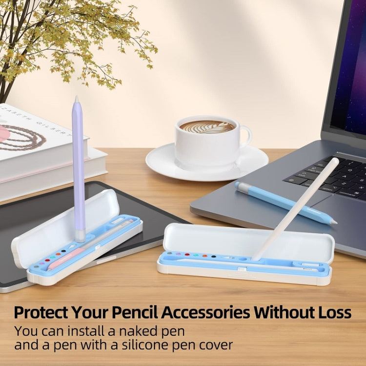 For Apple Pencil 1/2 Capacitance Pen Adapter Accessory Storage Box(Lavender Purple) - Pencil Accessories by PMC TechLife | Online Shopping South Africa | PMC TechLife
