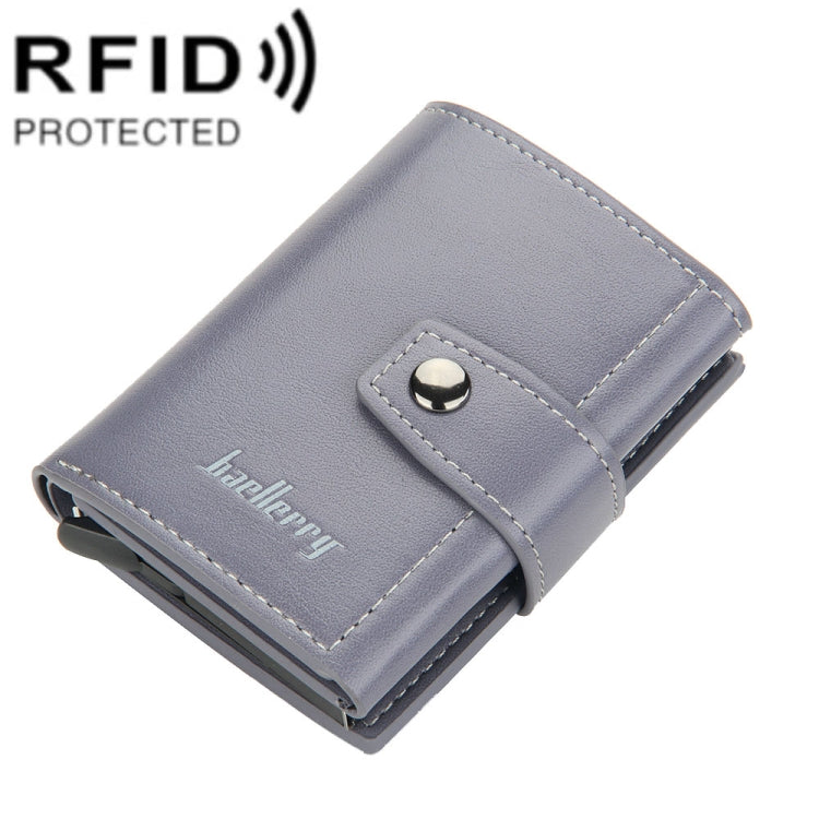 Baellerry RFID Anti-Theft Automatic Pop-Up Card Wallet Buckle Metal Aluminum Shell Card Holder(Grey) - free shipping - PMC Jewellery - Order now!
