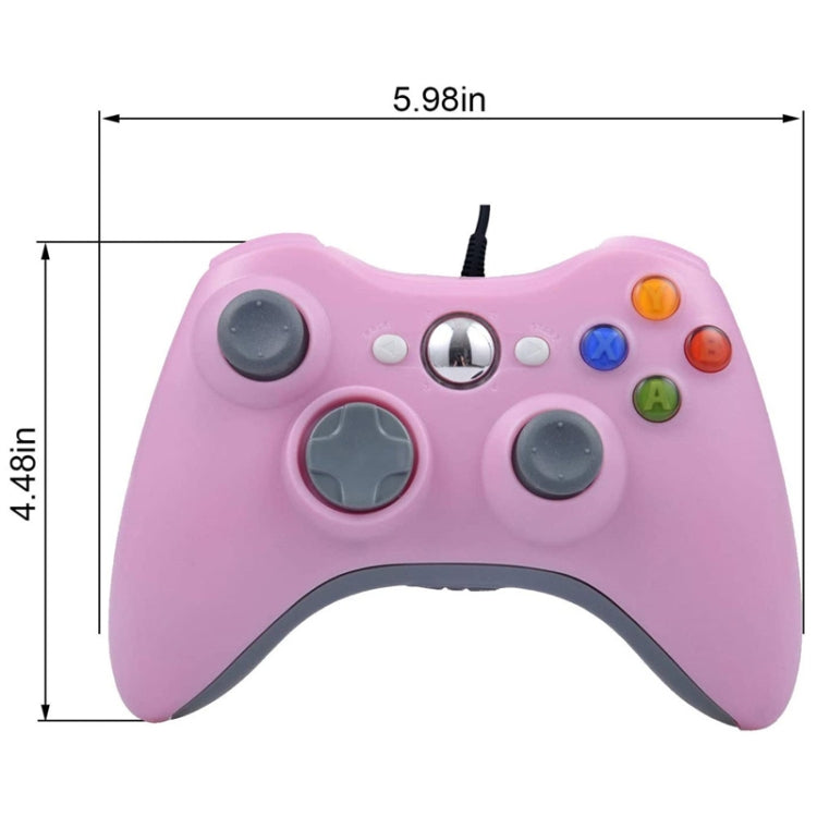 For XBOX 360 Console And PC USB Dual Vibration Wired Gamepad(Pink)