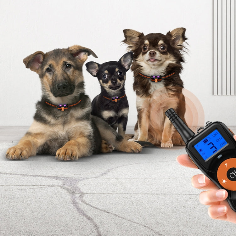 Smart Electronic Remote Control Dog Training Device Water-resistant Pets Bark Stopper, Size: For-Two-Dog(Orange)
