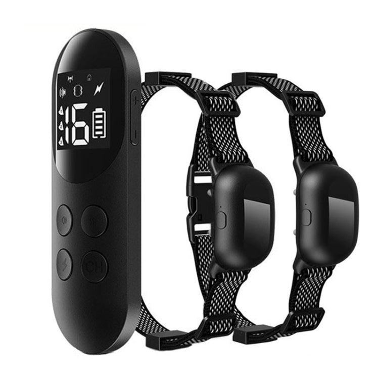 Smart Waterproof Shock Collar For Pets Remote Control Dog Training Device, Size: For-Two-Dog(Black) - free shipping - PMC Jewellery - Order now!
