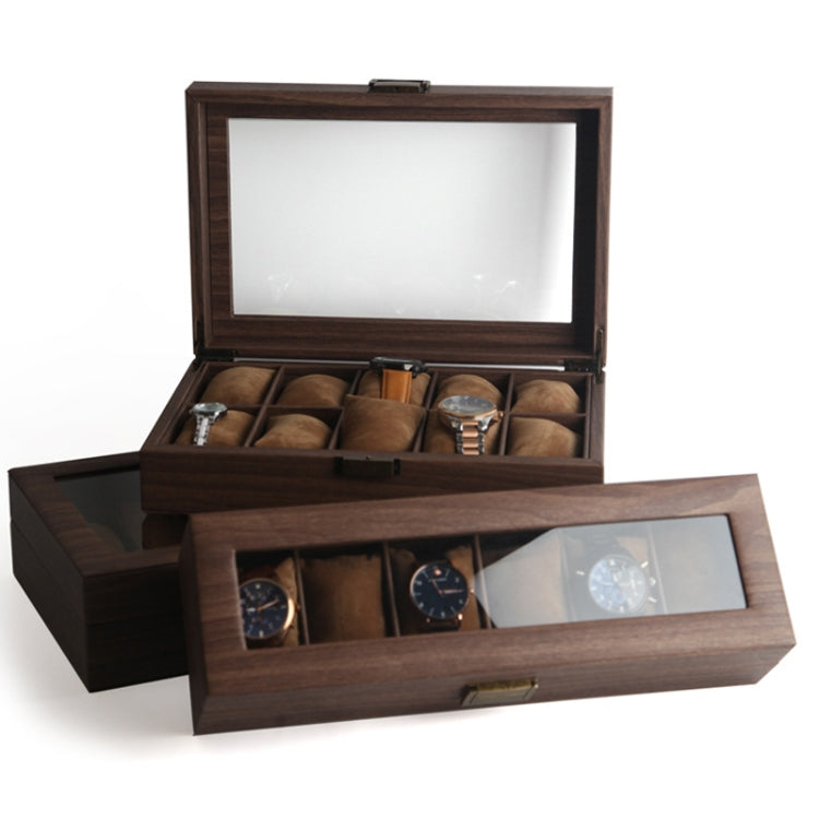 Wood Grain Leather Watch Display Box Watch Storage Case Jewelry Box, Style: 2 Digit Long