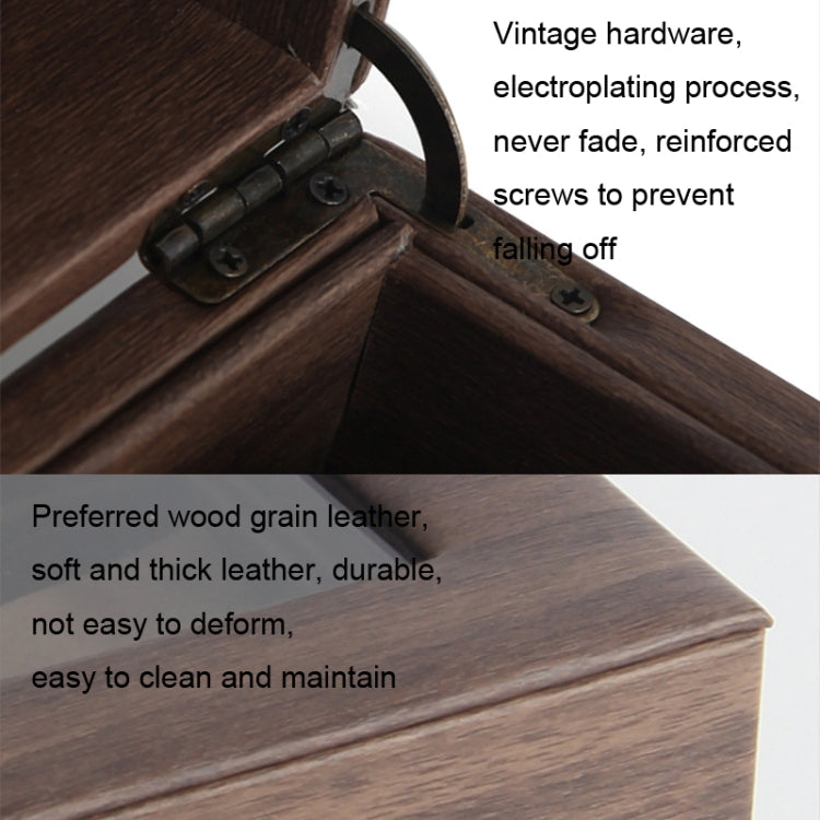 Wood Grain Leather Watch Display Box Watch Storage Case Jewelry Box, Style: 10 Digit Long
