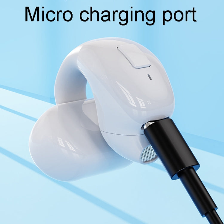 Clip-On Single Ear Bluetooth Earphone Wireless Earphone For Sports And Gaming, Packing: Box(White)