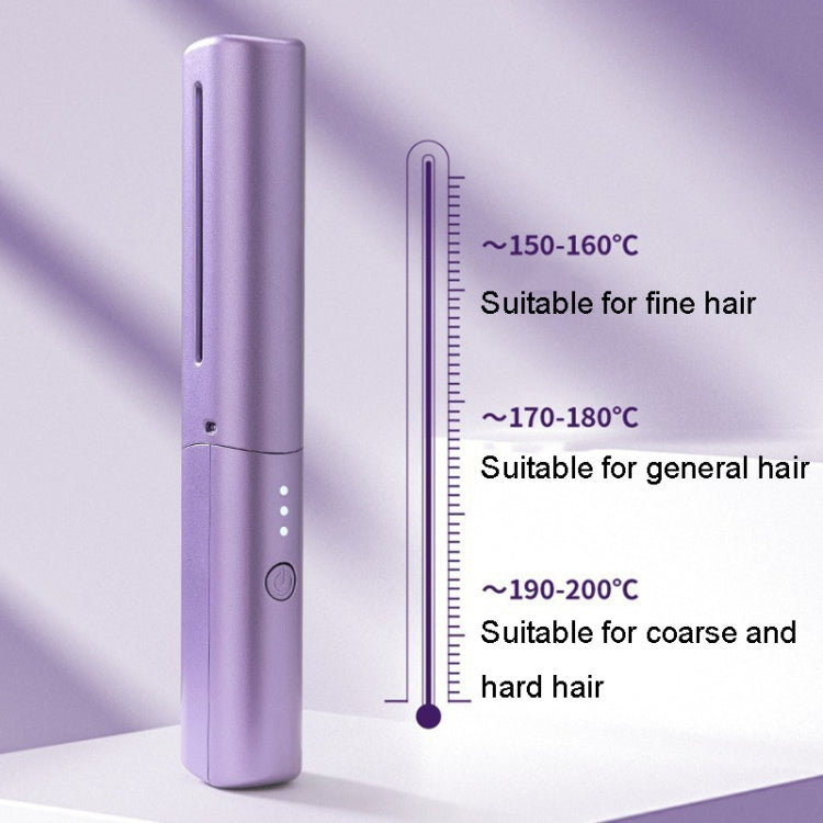 2 In 1 Portable USB Rechargeable Hair Curler Dual Usage Hair Straightening Comb(Pink)
