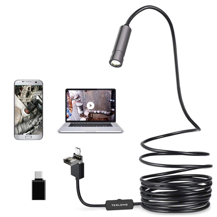 Teslong NTC125 5M 3 In 1 USB Phone Borescope For Auto Repair 500W Pixel Auto Focus - free shipping - PMC Jewellery - Order now!