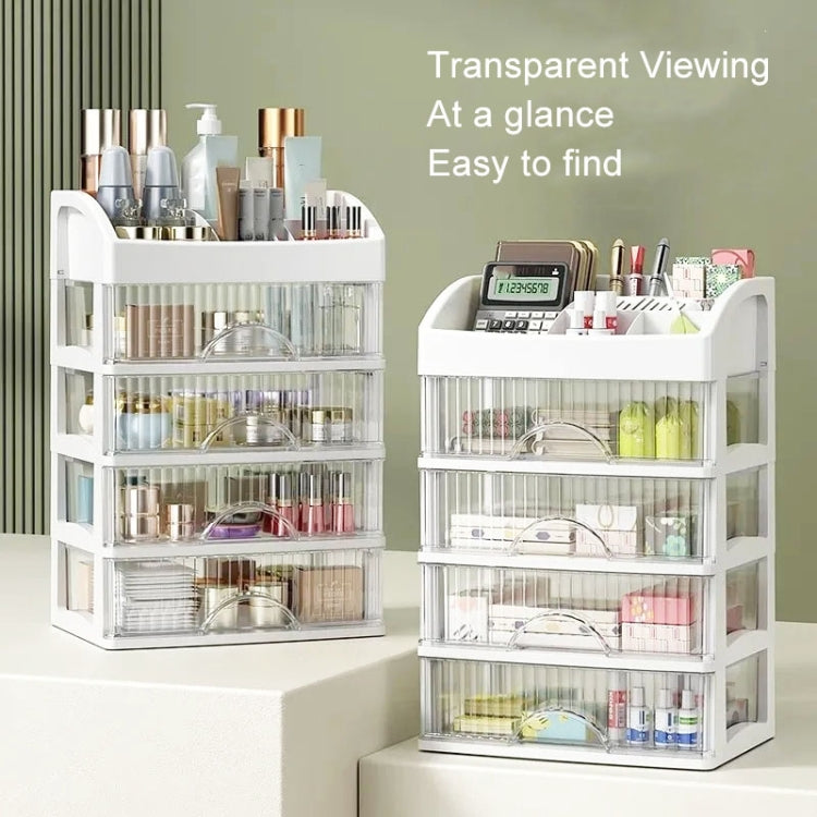 Desktop Drawer Organizer Multi-Layer Cosmetic Jewelry Box Stationery Multi-Functional Organizer, Style: 4 Layer White Drawer (White) - free shipping - PMC TechLife - Order now!