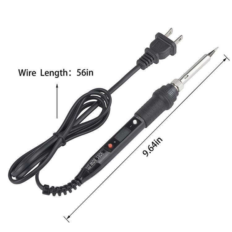 908S 80W LCD Thermostat Soldering Iron Constant Temperature Soldering Iron, Plug Type:US Plug(Black) - free shipping - PMC Jewellery - Order now!