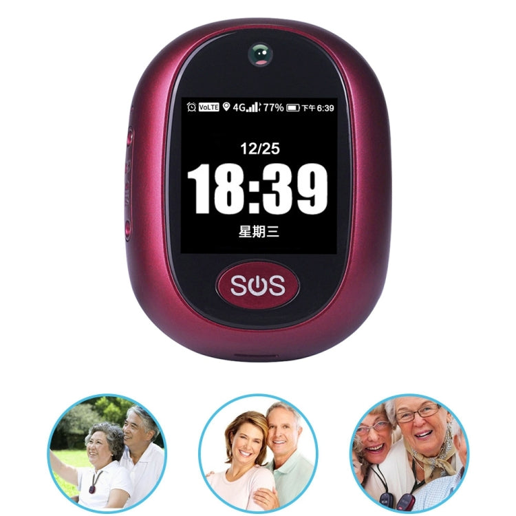 REACHFAR RF-V45-A Mini Touch Screen GPS Smart Tracker Pendant, Support SOS / Camera / Health Management / Video Calling / 4G LTE, For Asia/Europe/Africa / Australia(Wine Red) - free shipping - PMC Jewellery - Order now!