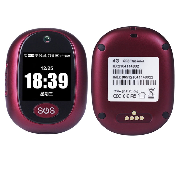 REACHFAR RF-V45-A Mini Touch Screen GPS Smart Tracker Pendant, Support SOS / Camera / Health Management / Video Calling / 4G LTE, For Asia/Europe/Africa / Australia(Wine Red) - free shipping - PMC Jewellery - Order now!