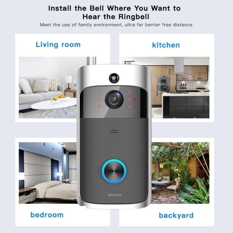 M3 720P Smart WIFI Ultra Low Power Video Visual Doorbell,Support Mobile Phone Remote Monitoring & Night Vision(Black)