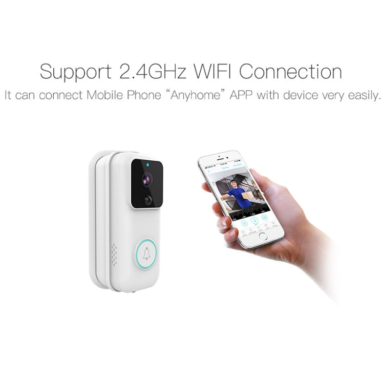 Anytek B60 720P Smart WiFi Video Visual Doorbell, Support APP Remote & PIR Detection & TF Card(White) - free shipping - PMC Jewellery - Order now!