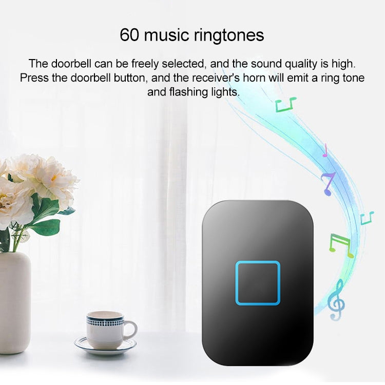 CACAZI FA88 Self-Powered Smart Home Wireless Doorbell, UK Plug(White)
