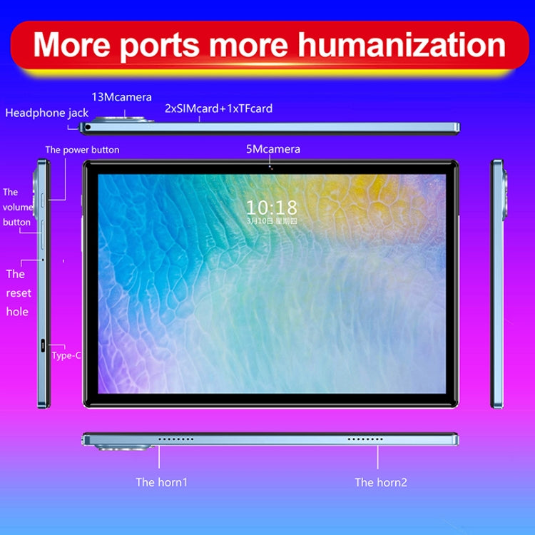 P60 4G Phone Call Tablet PC, 10.1 inch, 4GB+64GB, Android 8.0 MTK6797 Deca Core 2.1GHz, Dual SIM, Support GPS, OTG, WiFi, BT (Green) - 10.1 inch by PMC TechLife | Online Shopping South Africa | PMC TechLife