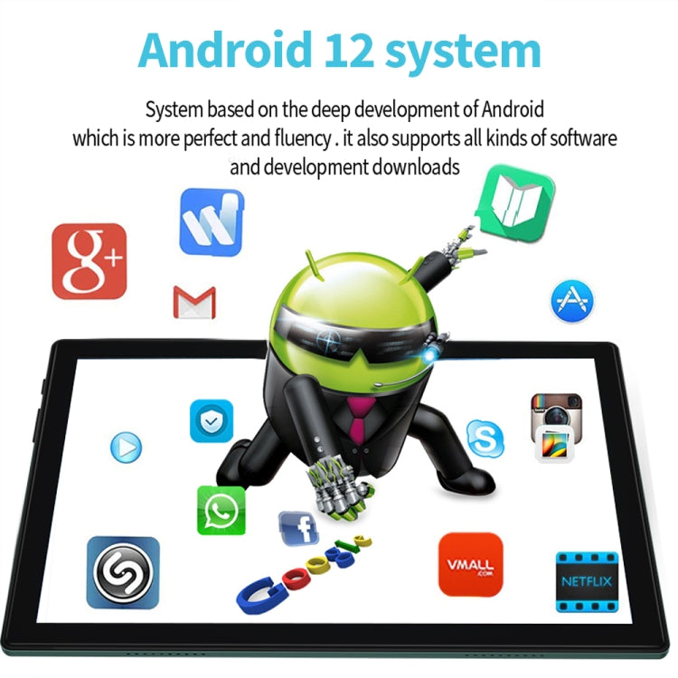 BDF P70 4G LTE Tablet PC, 10.1 inch, 8GB+128GB, Android 12.0 MTK6762 Octa Core, Support Dual SIM & Bluetooth & WiFi, EU Plug(Silver)