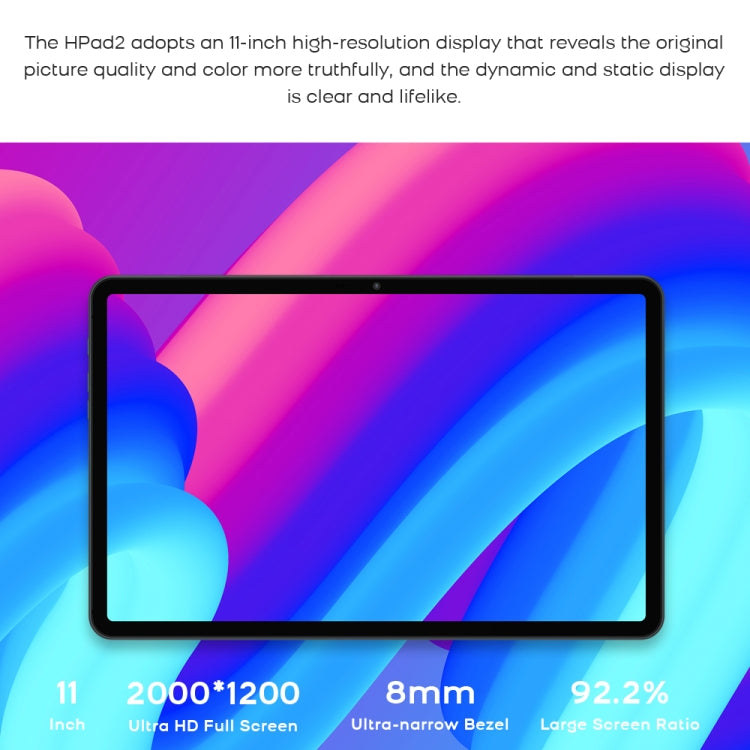 HEADWOLF Hpad2 4G LTE, 10.95 inch, 8GB+256GB, Android 11 Unisoc T618 Octa Core up to 2.0GHz, Support Dual SIM & WiFi & Bluetooth, Global Version with Google Play, US Plug(Space Grey) - free shipping - PMC Jewellery - Order now!