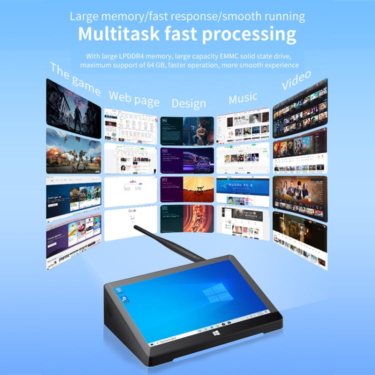 PiPo X9S All-in-One Mini PC, 9.0 inch, 4GB+64GB, Windows 10 Intel Celeron N4020 Dual Core up to 2.8GHz, Support WiFi & Bluetooth & TF Card & HDMI & RJ45, US Plug (Black) - free shipping - PMC Jewellery - Order now!