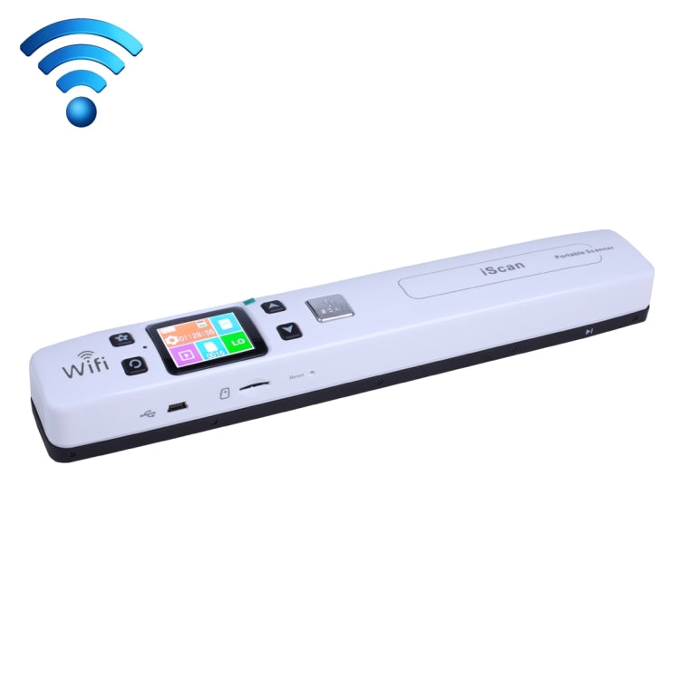 iScan02 WiFi Double Roller Mobile Document Portable Handheld Scanner with LED Display, Support 1050DPI / 600DPI / 300DPI / PDF / JPG / TF(White)