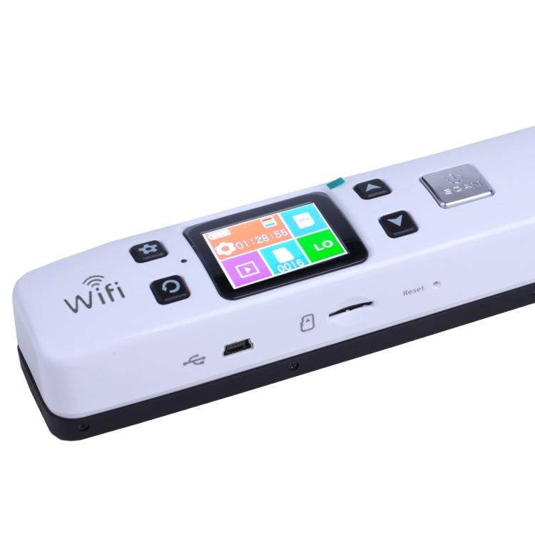 iScan02 WiFi Double Roller Mobile Document Portable Handheld Scanner with LED Display, Support 1050DPI / 600DPI / 300DPI / PDF / JPG / TF(White) - Portable Scanner by PMC Jewellery | Online Shopping South Africa | PMC Jewellery