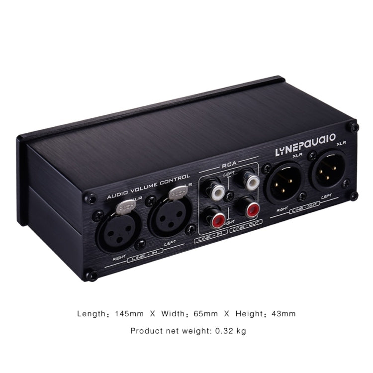 LINEPAUDIO A977 2 In 2 Out Switcher Full-balance Passive Preamp Active Speaker Double Sound Source Volume Controller (Black)