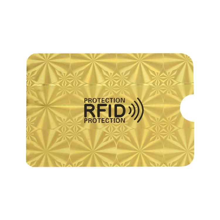 100pcs Aluminum Foil RFID Blocking Credit Card ID Bank Card Case Card Holder Cover, Size: 9 x 6.3cm(Golden Snowflake)