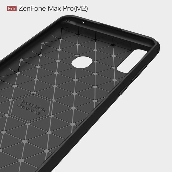 Brushed Texture Carbon Fiber Shockproof TPU Case for ASUS Zenfone Max Pro(M2) (Navy Blue)