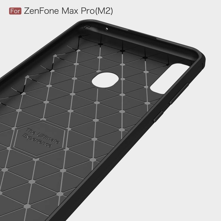 Brushed Texture Carbon Fiber Shockproof TPU Case for ASUS Zenfone Max Pro(M2) (Navy Blue)