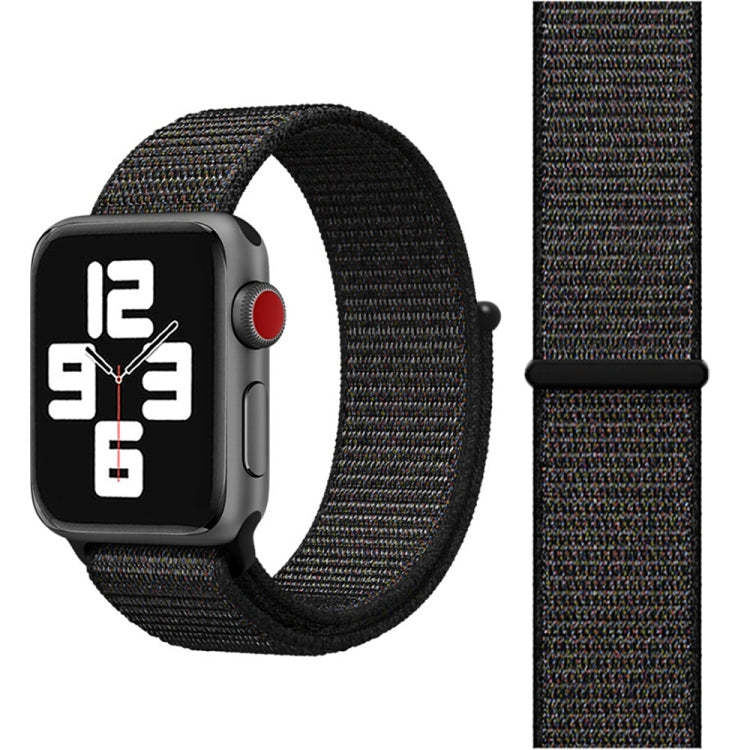 For Apple Watch 46mm / 49mm / 45mm / 44mm Simple Fashion Nylon Watch Band with Magic Stick(Nightfall Black)