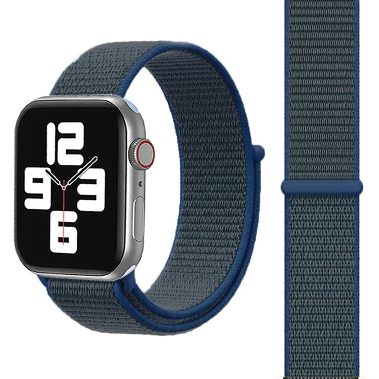 For Apple Watch 46mm / 49mm / 45mm / 44mm Simple Fashion Nylon Watch Band with Magic Stick(Dark Blue)
