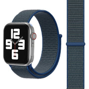 For Apple Watch 46mm / 49mm / 45mm / 44mm Simple Fashion Nylon Watch Band with Magic Stick(Dark Blue)
