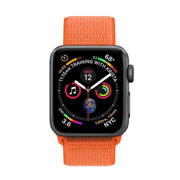 For Apple Watch 46mm / 49mm / 45mm / 44mm Simple Fashion Nylon Watch Band with Magic Stick(Orange)