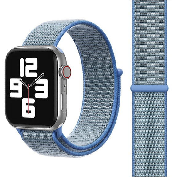 For Apple Watch 46mm / 49mm / 45mm / 44mm Simple Fashion Nylon Watch Band with Magic Stick(Blue)