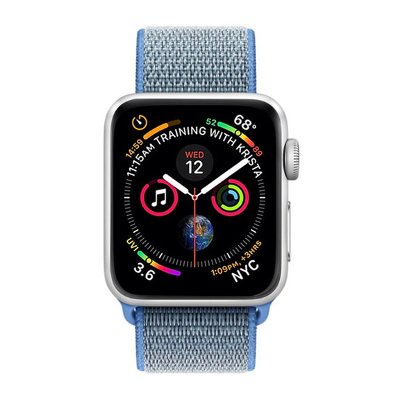 For Apple Watch 46mm / 49mm / 45mm / 44mm Simple Fashion Nylon Watch Band with Magic Stick(Blue)