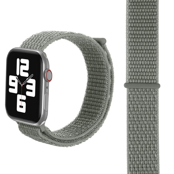 For Apple Watch 46mm / 49mm / 45mm / 44mm Simple Fashion Nylon Watch Band with Magic Stick(Silver Grey)