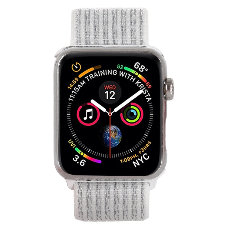For Apple Watch 46mm / 49mm / 45mm / 44mm Simple Fashion Nylon Watch Band with Magic Stick(Silver)