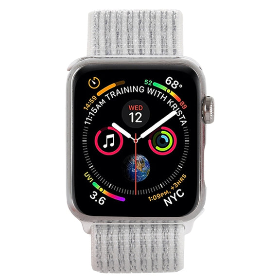 For Apple Watch 46mm / 49mm / 45mm / 44mm Simple Fashion Nylon Watch Band with Magic Stick(Silver)