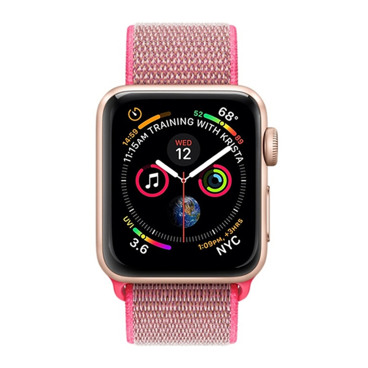 For Apple Watch 42mm / 41mm / 40mm / 38mm Simple Fashion Nylon Watch Band with Magic Stick(Pink Light) - Watch Bands by PMC TechLife | Online Shopping South Africa | PMC TechLife | Buy Now Pay Later Mobicred