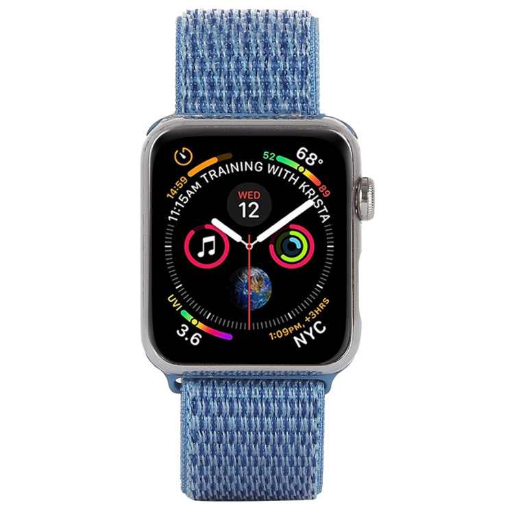 For Apple Watch 42mm / 41mm / 40mm / 38mm Simple Fashion Nylon Watch Band with Magic Stick(Peacock Blue) - Watch Bands by PMC TechLife | Online Shopping South Africa | PMC TechLife | Buy Now Pay Later Mobicred
