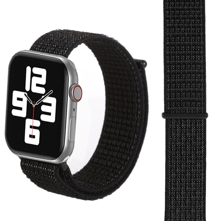 For Apple Watch 42mm / 41mm / 40mm / 38mm Simple Fashion Nylon Watch Band with Magic Stick(Nightfall Black) - Watch Bands by PMC TechLife | Online Shopping South Africa | PMC TechLife | Buy Now Pay Later Mobicred